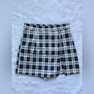 Blue and Cream Plaid Skort (Skirt & Shorts)